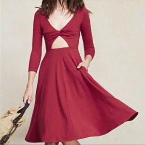 Reformation Red Cutout Dress